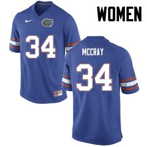 Women's Florida Gators #34 Lerentee McCray NCAA Nike Blue Authentic Stitched College Football Jersey ZDR7562GS